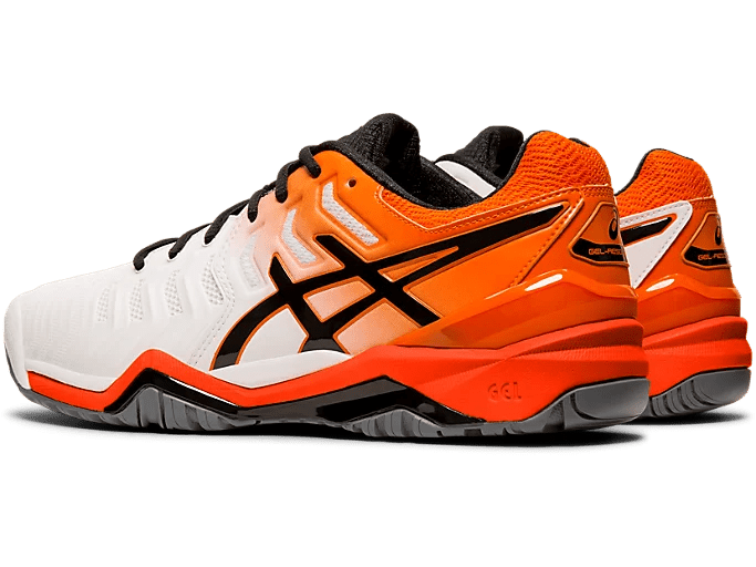 SCARPA DA TENNIS DA UOMO ASICS GEL-RESOLUTION 7 BIANCA ARANCIONE - Tecnica  Sport