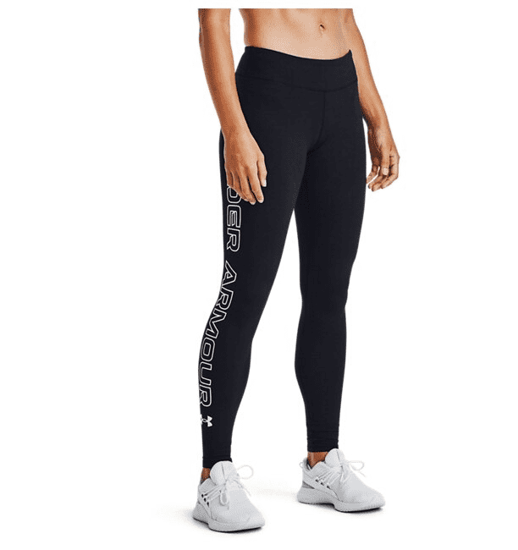 LEGGINGS DA DONNA UNDER ARMOUR NERO CON SCRITTA LATERALE - Tecnica