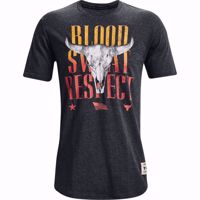 T-SHIRT UOMO MANICA CORTA UNDER ARMOUR PROJECT ROCK CON STAMPA FRONTALE BIANCA/GIALLA 