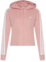 FELPA CON CAPPUCCIO DA DONNA ADIDAS ESSENTIALS ROSSA CON STRISCE LATERALI