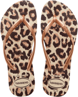 INFRADITO DA MARE DA DONNA HAVAIANAS SLIM ANIMALS BEIGE-ROSE GOLD-DARK BROWN 4103352 9919