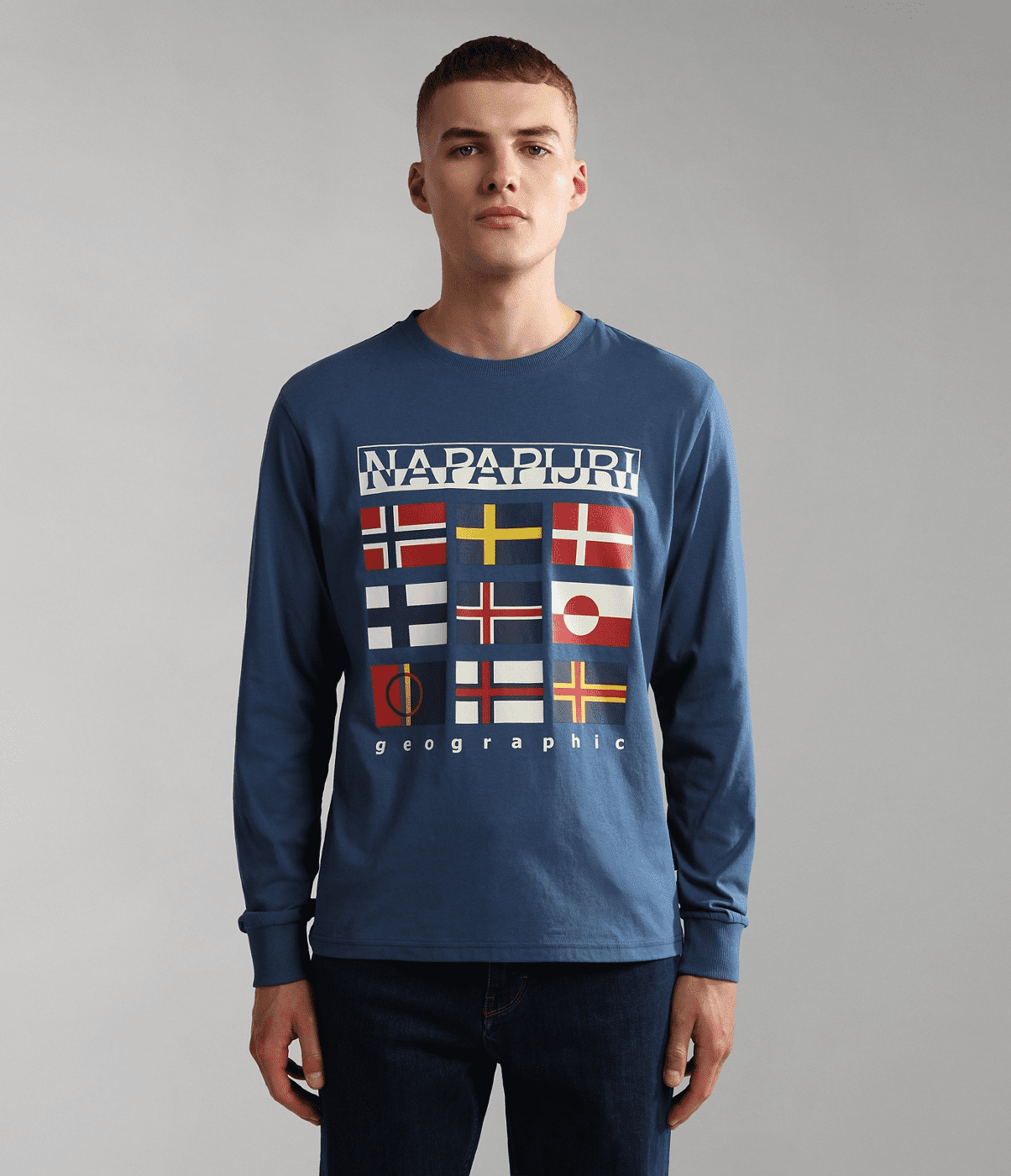 T SHIRT A MANICA LUNGA DA UOMO NAPAPIJRI S STODIG BLUE ENSIGN