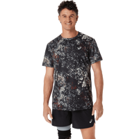 Picture of T-SHIRT A MANICA CORTA DA RUNNING DA UOMO ASICS ALL OVER PRINT TOP PERFORMANCE BLACK 2011C885 001