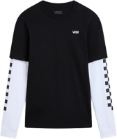 Picture of T-SHIRT A MANICA LUNGA JUNIOR VANS LONG CHECK TWOFER VN0A49OY BLK